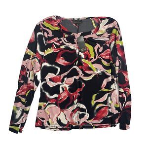 Bold Elements Blouse 2X Plus NWT Black Red Floral Whimsigoth Goth Cottagecore